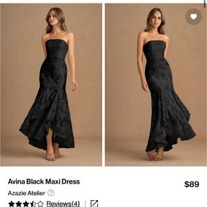 Azazie Avina Black Strapless Dress